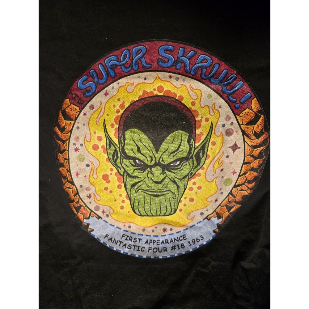 Marvel Men's Size Super Skull Fantastic Four #18 1963 Black T-Shirt